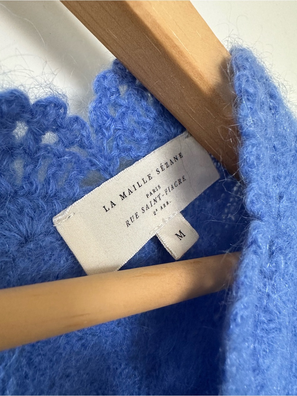 Sezane La Maille Mohair/Wool Blue Cardigan - Picture 5 of 7